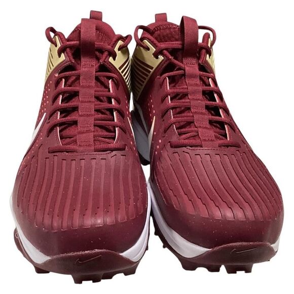 Nike Football Cleats Mens18 Red Gold White FSU Seminoles Force Savage Pro 3 NEW - Picture 2 of 8